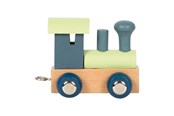 Zabawki drewniane - Small Foot - Wooden Letter Train Polar - Locomotive Blue Green - 12 pieces - 12566-display12