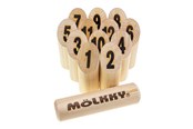 Zabawy w ogrodzie - Molkky GO Pinewood Throwing Game with 12 Cones - 60595