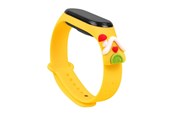 Smartwatch - akcesoria - Hurtel Strap Xmas for Xiaomi Mi Band 3 / 4 Christmas Silicone Strap Bracelet with House - Yellow - 5907769331114
