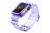 Smartwatch - akcesoria - Hurtel Silicone Band Strap Bracelet Case Strap Light Set for Apple Watch 40mm - Purple - 5907769331787
