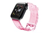 Smartwatch - akcesoria - Hurtel Silicone Strap Bracelet Bracelet Strap Light for Apple Watch 38 / 40 mm - Red - 5907769332791
