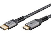 Kabel wyswietlacza - Pro Diplayport- HDMI 2.0/2.1 - 2m - Grey - 4040849789656