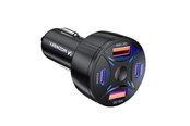 Telefon - Adapter i Ladowarka - Wozinsky WLS-04 Car Charger 60W 2xUSB-C 2xUSB-A - Black - 5907769385063
