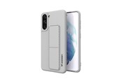 Telefon - Pokrowiec i etui - Wozinsky Kickstand Case Silicone Case with Stand Case Samsung Galaxy S21+ 5G Grey - 9111201941403