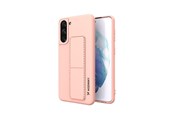 Telefon - Pokrowiec i etui - Wozinsky Kickstand Case Silicone Case with Stand Samsung Galaxy S21+ 5G Case Pink - 9111201941458