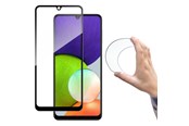 Telefon - szklo ochronne - Wozinsky Full Cover Flexi Nano Glass Film Tempered Glass with Frame Samsung Galaxy A22 4G Black - 9111201943599