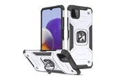 Telefon - Pokrowiec i etui - Wozinsky Ring Armor Armored Hybrid Case Cover + Magnetic Holder Samsung Galaxy A22 4G Silver - 9111201944862