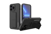Telefon - Pokrowiec i etui - Wozinsky Kickstand Case Silicone Case with Stand iPhone 13 mini Black - 9145576234242