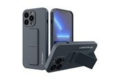 Telefon - Pokrowiec i etui - Wozinsky Kickstand Case Silicone Case with Stand iPhone 13 Mini Navy Blue - 9145576234273