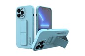 Telefon - Pokrowiec i etui - Wozinsky Kickstand Case Silicone Case with Stand iPhone 13 mini Light Blue - 9145576234280