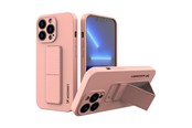 Telefon - Pokrowiec i etui - Wozinsky Kickstand Case Silicone Case with Stand iPhone 13 mini pink - 9145576234297