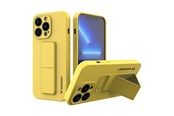 Telefon - Pokrowiec i etui - Wozinsky  Kickstand Case Silicone Case with Stand iPhone 13 mini yellow - 9145576234310