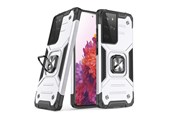 Telefon - Pokrowiec i etui - Wozinsky Ring Armor Armored Hybrid Case Cover + Magnetic Holder Samsung Galaxy S22 Ultra Silver - 9145576239780