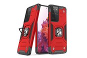 Telefon - Pokrowiec i etui - Wozinsky Ring Armor Armored Hybrid Case Cover + Magnetic Holder Samsung Galaxy S22 Ultra Red - 9145576239803