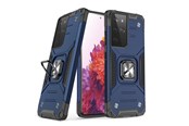 Telefon - Pokrowiec i etui - Wozinsky Ring Armor Armored Hybrid Case Cover + Magnetic Holder Samsung Galaxy S22 Ultra Blue - 9145576239810