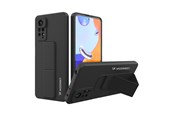 Telefon - Pokrowiec i etui - Wozinsky Kickstand Case Silicone Case with Stand Case for Xiaomi Redmi Note 11 Pro Black - 9145576247471