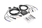 Przełącznik KVM - Eaton series 2-Port USB/HD Cable KVM Switch with Audio/Video Cables and USB Peripheral Sharing - B032-HUA2
