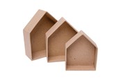 Artykuly Artystyczne & Rzemieslnicze - Colorations - Paper Mache Houses 3 pcs. - 46EN01