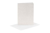 Zeszyty, notesy i formularze - Creativ Company Cards and Envelopes 10.5x15cm Glitter White - 4 pcs. - 23028