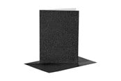 Zeszyty, notesy i formularze - Creativ Company Cards and Envelopes 10.5x15cm Glitter Black - 4 pcs. - 23027