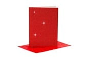 Zeszyty, notesy i formularze - Creativ Company Cards and Envelopes 10.5x15cm Glitter Red - 4 pcs. - 23025