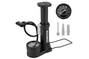 Akcesoria rowerowe - Rockbros 42610002001 floor bicycle pump with pressure gauge - black - 42610002001