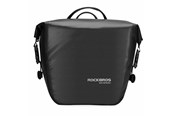 Akcesoria rowerowe - Rockbros AS-003-1BK waterproof bicycle bag with shoulder strap front/rear mounting 10-14l - black - AS-003-1BK
