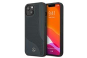 Telefon - Pokrowiec i etui - Mercedes Leather Perforated Area Case for iPhone 13 mini - Navy Blue - 3666339020859