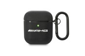 Telefon - Pokrowiec i etui - Mercedes AMG Leather Big Logo AirPods Case - Black - 3666339069261