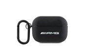 Telefon - Pokrowiec i etui - Mercedes AMG Leather White Logo Case for AirPods Pro 2 (2022/2023) - Black - 3666339113605