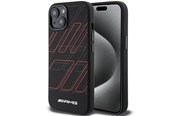 Telefon - Pokrowiec i etui - Mercedes AMG Silicone Large Rhombuses Pattern MagSafe Case for iPhone 15 / 14 / 13 - Black - 3666339141165
