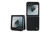 Telefon - Pokrowiec i etui - Mercedes Leather Wood Imitation MagSafe Case for Samsung Galaxy Z Flip 6 - Black - 3666339323080