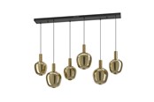 Lampy - EGLO Stars of Light FRUITERA long table pendant, black/brushed brass - 390466