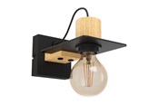 Lampy - EGLO BRAMERTON wall lamp, black/brown - 43753