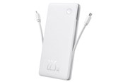 Powerbank - Baseus Airpow Lite 10000mAh 22.5W Power Bank with Built-in USB-C and Lightning Cables - White Powerbank - 10000 mAh - P10067501213-00
