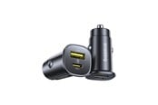 Telefon - Adapter i Ładowarka - Baseus GoTrip USB-C / USB-A 30W Car Charger - Black - C00072300123-00