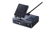 Telefon - Adapter i Ladowarka - Baseus NOMOS 140W Qi2 5-in-1 Wireless Charging Station with Retractable USB-C Cable and Digital Display - Black - P10170902123-00