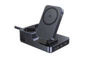 Telefon - Adapter i Ladowarka - Baseus NOMOS ND11 67W 6-in-1 Wireless Charging Station with Two AC Sockets - Black - E00078801123-00
