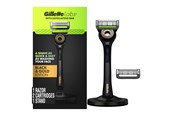 Sprzet do golenia - Gillette Exfoliating Bar Razor Black and Gold Edition (2 Count + Handle + Stand) - 8700216355520