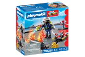 Figurki - Playmobil Strażak z pompą wodną - 71826