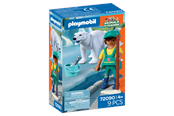 Figurki - Playmobil Zoo: Niedźwiedź polarny i opiekun zoo - 72090