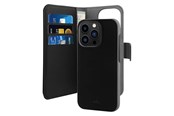 Telefon - Pokrowiec i etui - Puro Wallet Detachable MagSafe 2in1 Eco Leather Case with Flip and Wallet for iPhone 14 Pro Max - Black - IPC14P67BOOKC3BLK