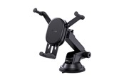 Telefon - Inne akcesoria - Baseus Stable Car Holder with 15W Inductive Charger Gravity and Suction Cup - Black - C40447002113-Z1