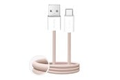 Kabel USB - Puro Fabrik 10W braided USB-A - USB-C 1.5m - beige - PUCAC10WFABK415MTBEG