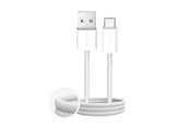 Kabel USB - Puro Fabrik 2.0 10W USB-A - USB-C Braided Cable 1.5 m - White - PUCAC10WFABK415MTWHI