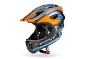 Akcesoria rowerowe - Rockbros TT-32SOBL-S children's bicycle helmet with removable chinbar size S - black and orange - Rockbros-TT-32SOBL-S