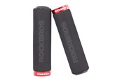 Akcesoria rowerowe - Rockbros BT1001BKRD sponge bicycle handlebar grips - black and red - BT1001BKRD