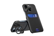 Telefon - Pokrowiec i etui - Hurtel Leather Stand Case for iPhone 14 Cover Card Wallet with Stand Black - 9145576269664