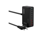 Telefon - Adapter i Ladowarka - Wozinsky WSL-440 440W Gan QC3 Charging Station - Black - 5907769385070