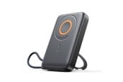 Powerbank - Joyroom JR-PBM02 Powerbank 22.5W 10000mAh 3in1 Magnetic Inductive Compatible with MagSafe with Built-in Cable - Black Powerbank - Czarny - 10000 mAh - JR-PBM02